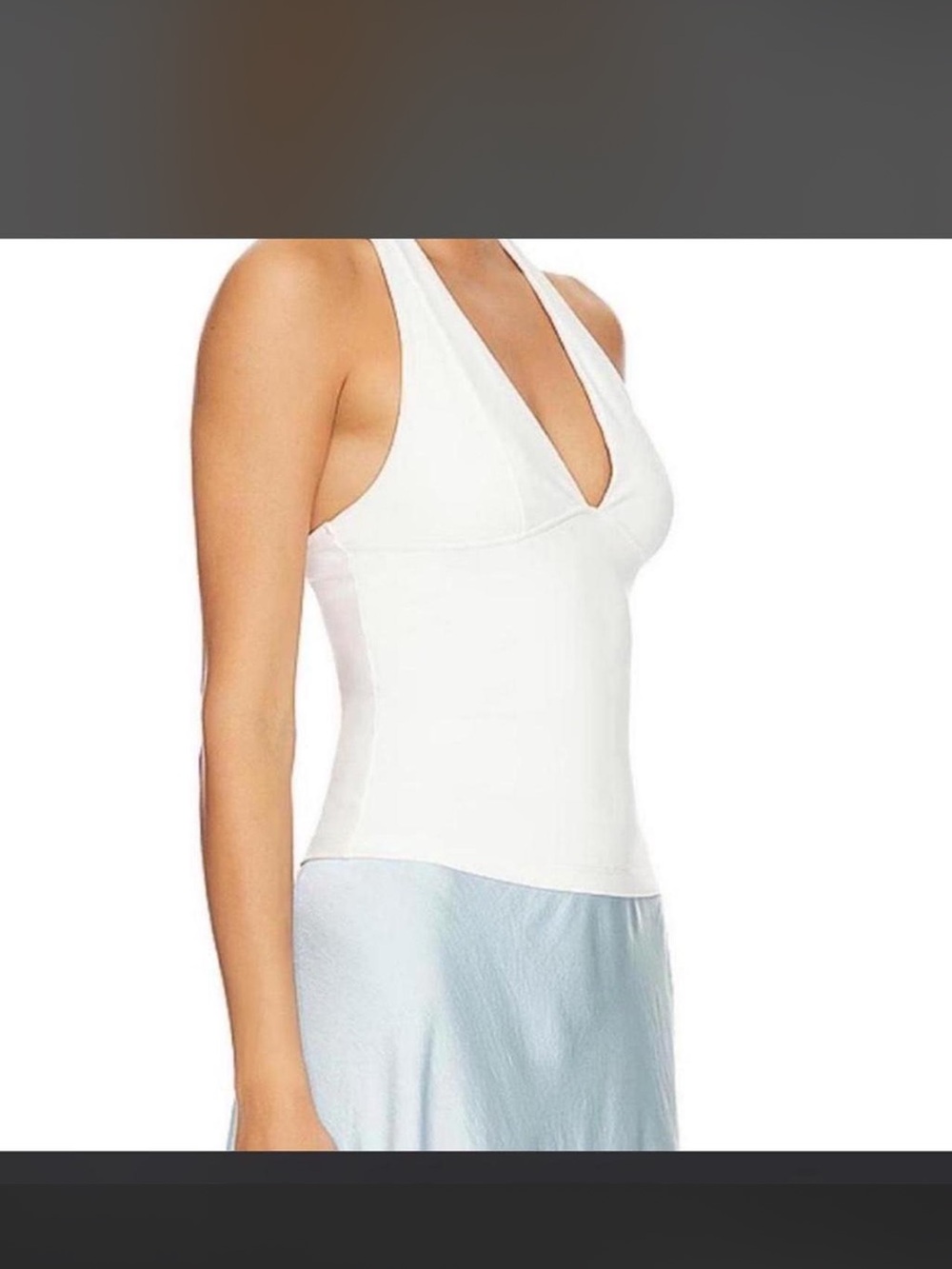 Free people White Halter V-Neck Tank Top